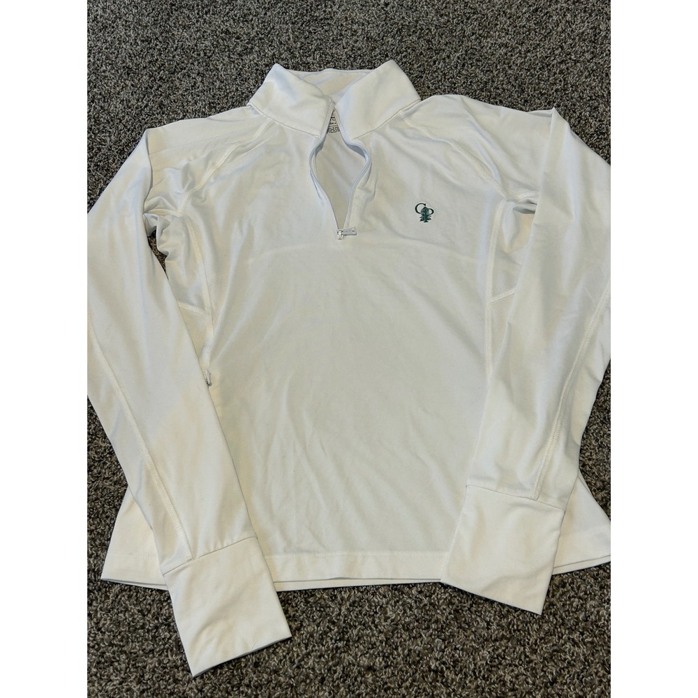H22 RLX Ralph Lauren Womens White Castle Pines ? Club 1/4 Zip Golf Pullover S